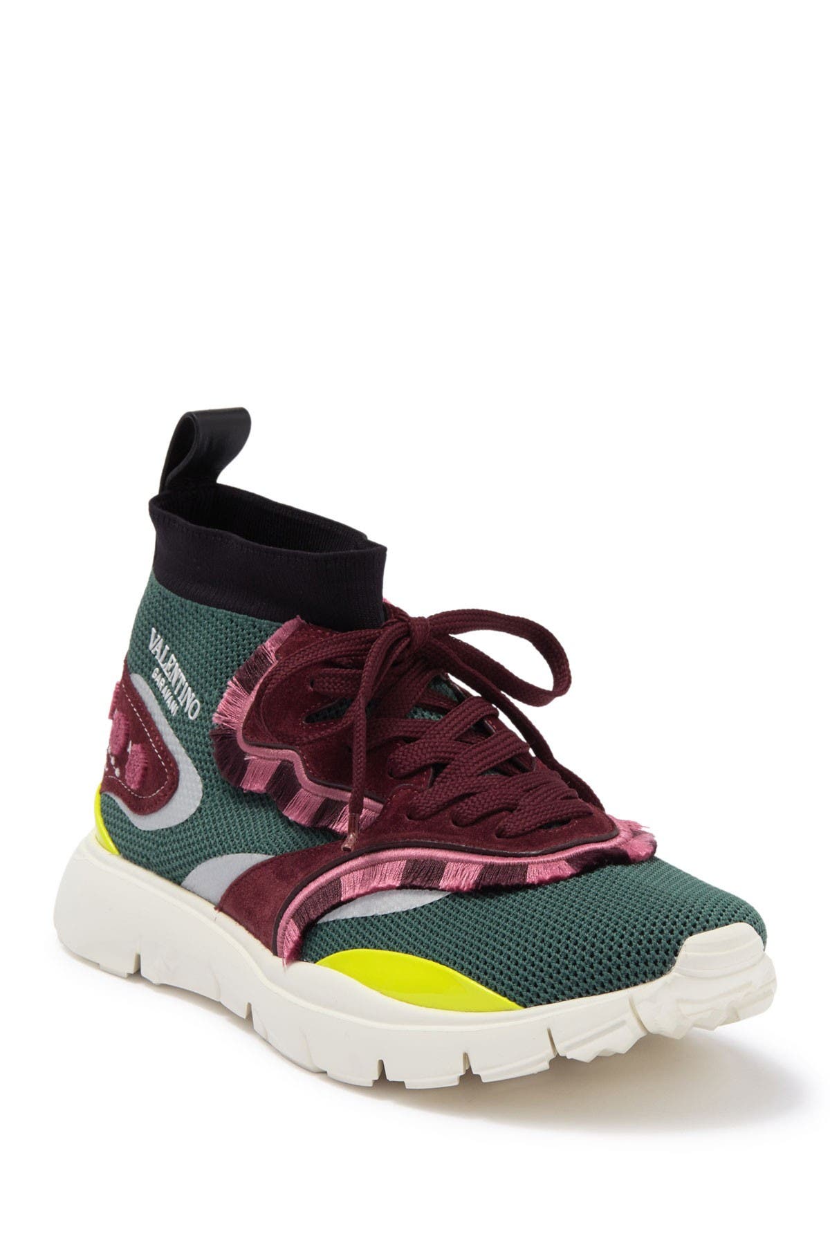 Valentino Garavani Fringe Sock Stretch Sneaker, Main, color, 