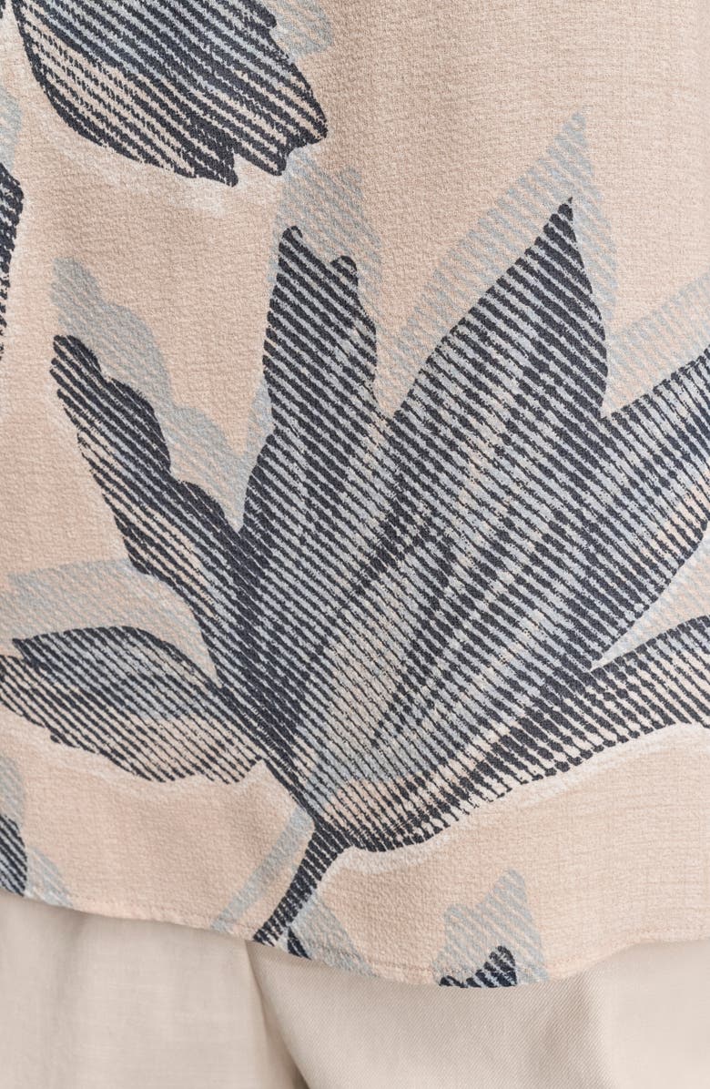 Donna Karan New York Print V-Neck Sleeveless Top, Alternate, color, Sand Combo