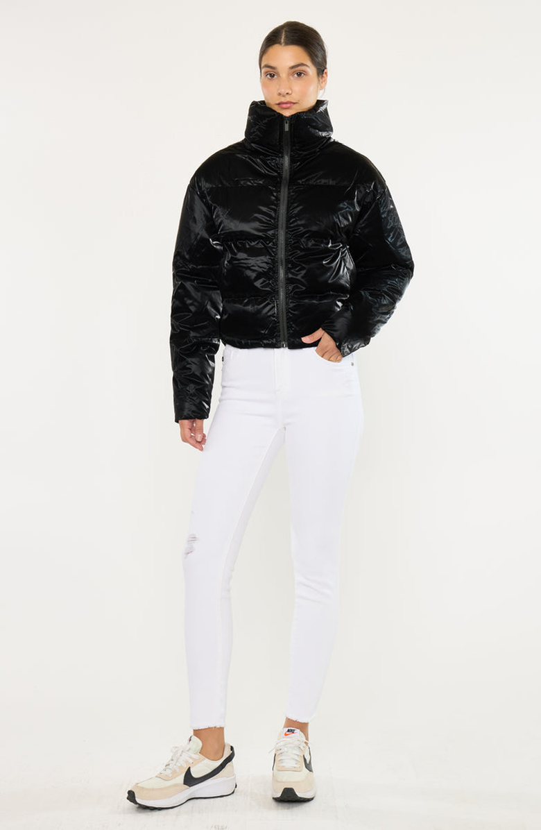 KanCan Lux Cropped Puffer Jacket, Alternate, color, Black