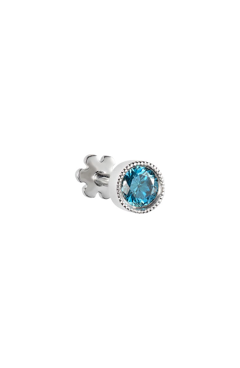 MARIA TASH 3mm Blue Diamond Scalloped Set Threaded Stud Earring, Alternate, color,