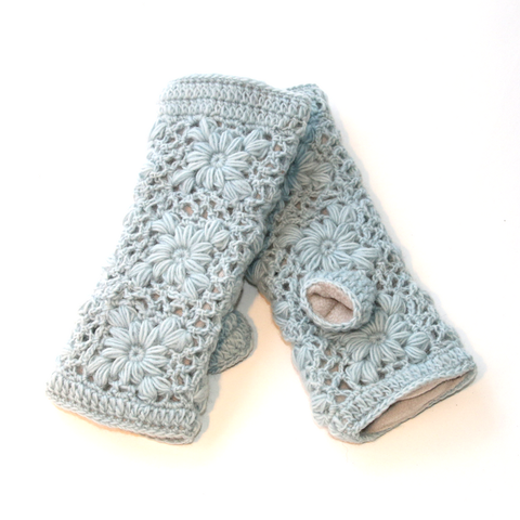 Flower Crochet Handwarmers