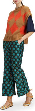 La DoubleJ Hendrix Pants Jacquard Winter Sun Emerald