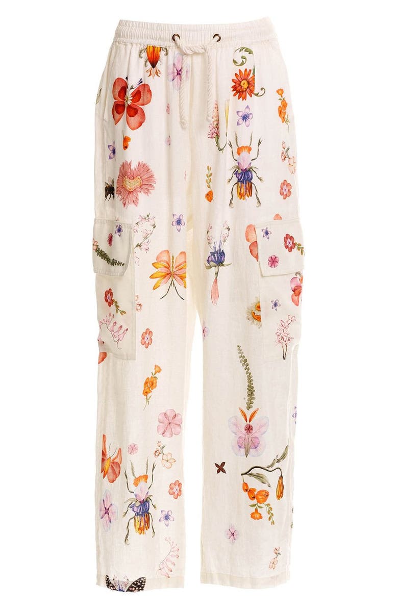 Agua Bendita Serafina Mbar Cover-Up Linen Pants, Alternate, color, White