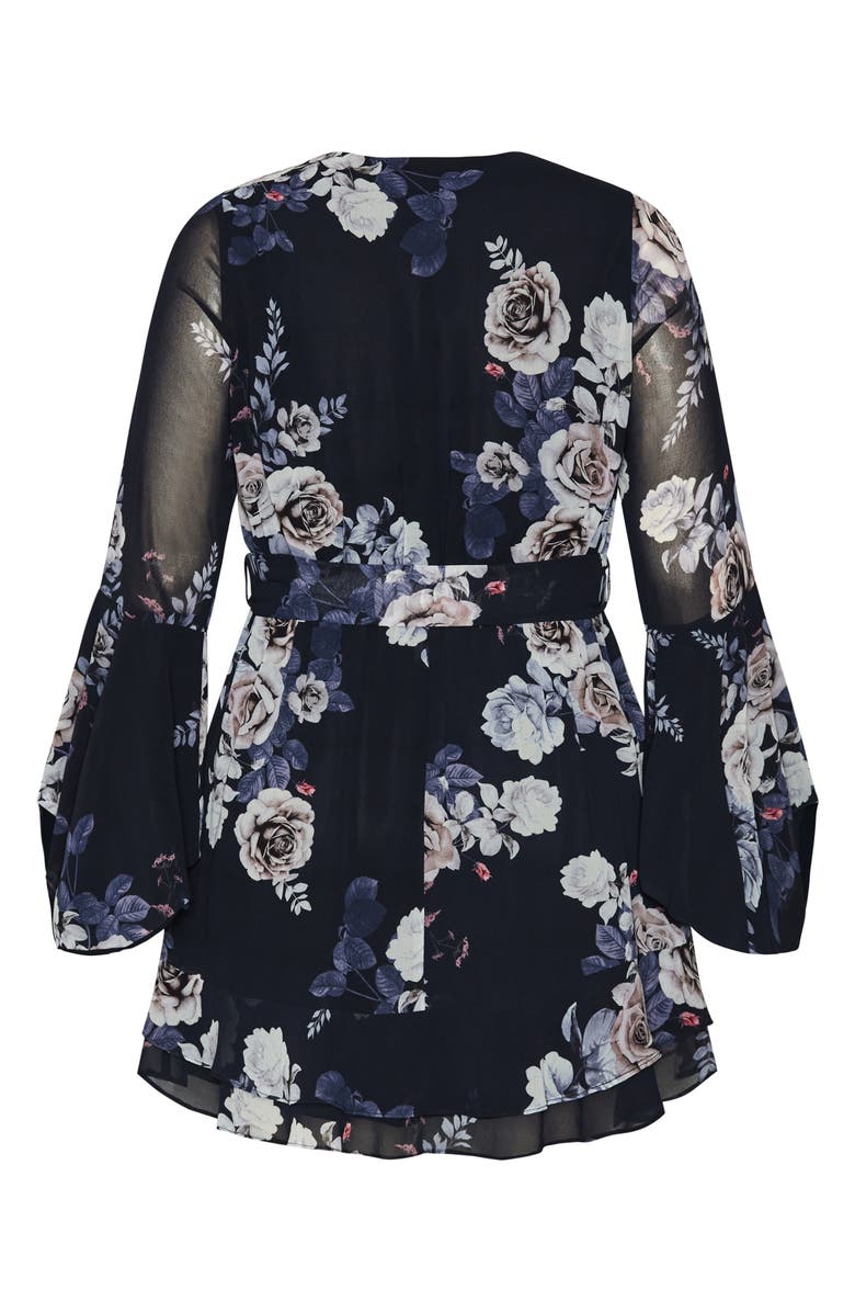 City Chic Gemma Floral Long Sleeve Dress, Alternate, color,