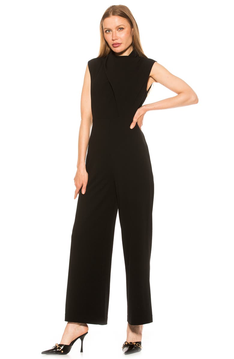 Alexia Admor Dana Draped Cap Sleeve Jumpsuit, Alternate, color, 