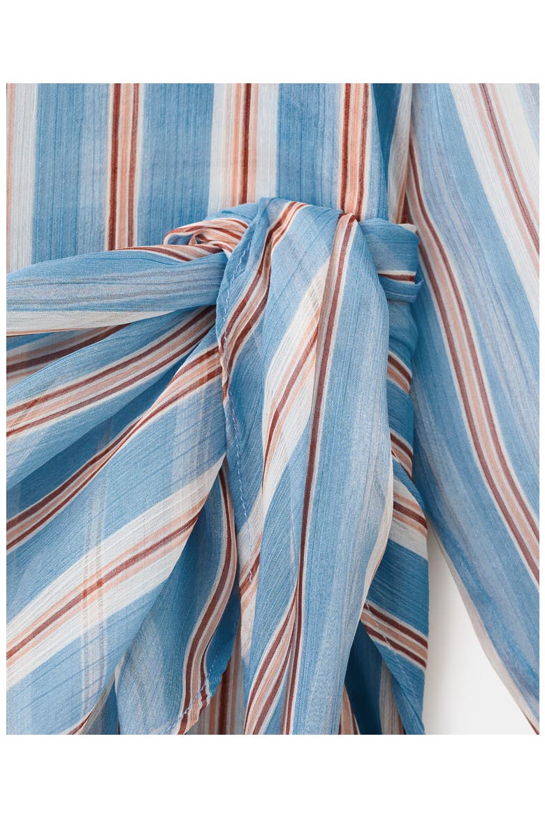 Stripe Scarf Hem Button-Up Shirt, Alternate, color, BLUE