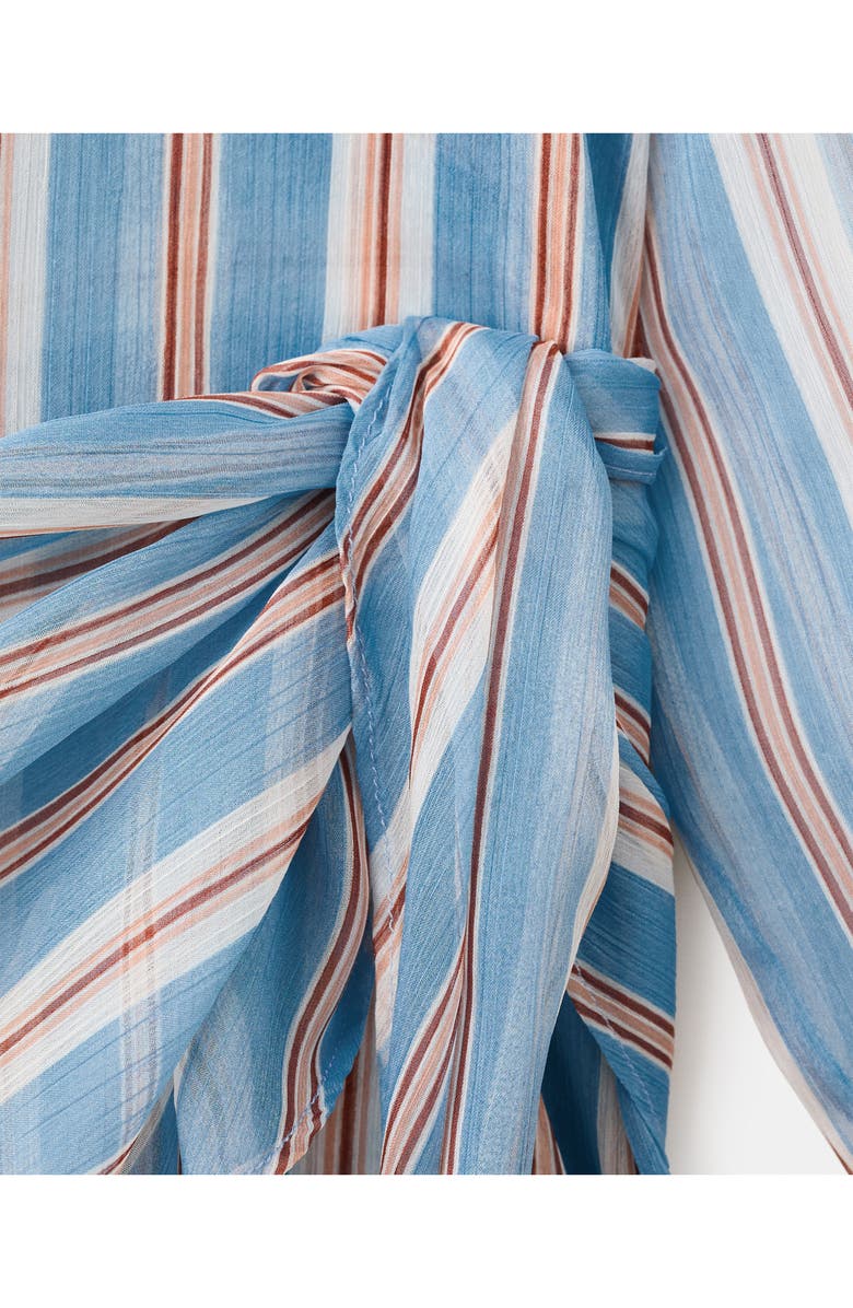 MANGO Stripe Scarf Hem Button-Up Shirt, Alternate, color, 