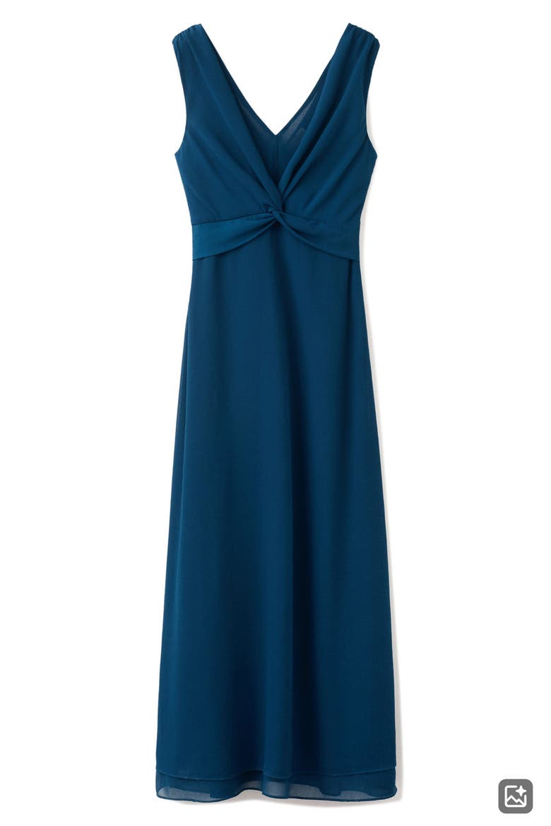 Twist Front Sleeveless Maxi Dress, Alternate, color, NAVY