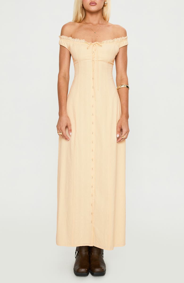 Princess Polly Bryar Off the Shoulder Maxi Dress, Main, color, 