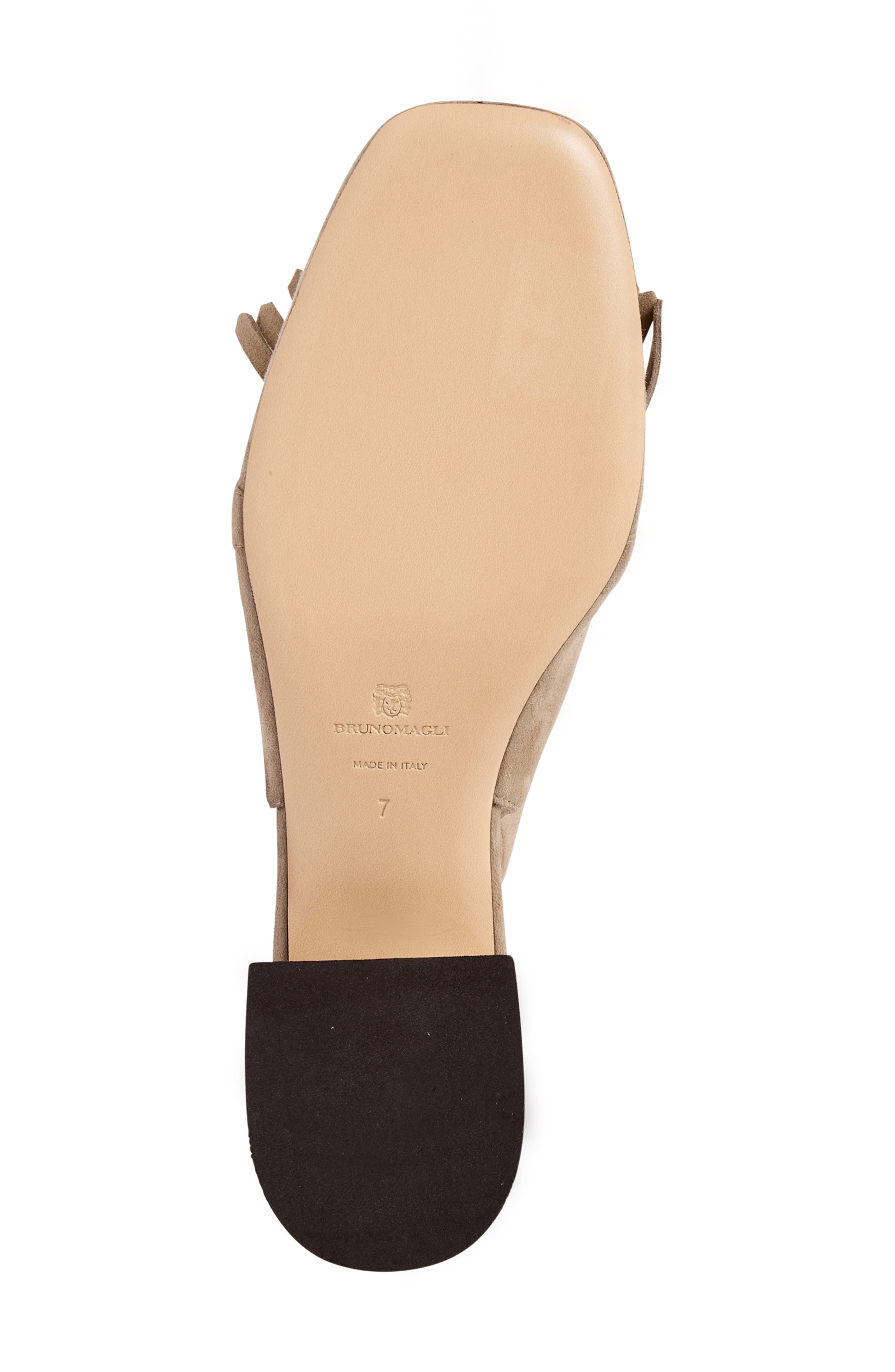 Bruno Magli Olive Slingback Kiltie Bit Loafer Pump, Alternate, color, Taupe Suede