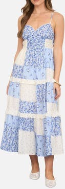 Blu Pepper Patchwork Print Tiered Sundress