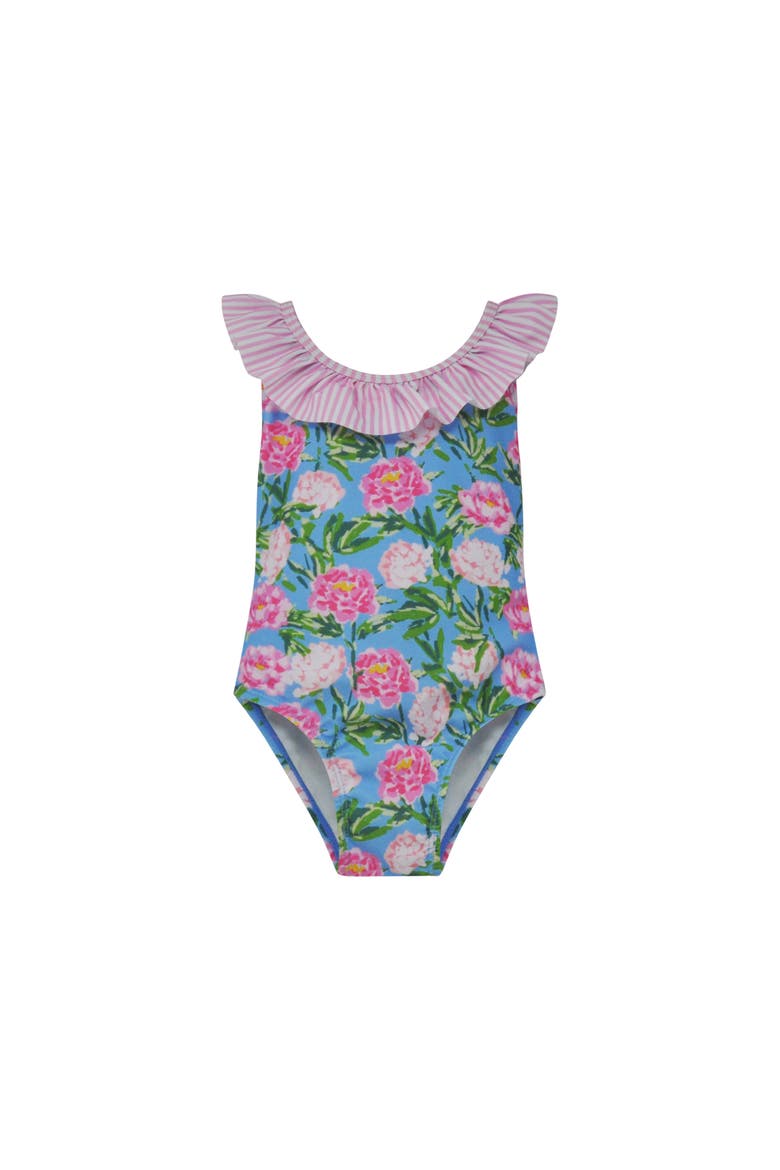 UPF 50+ Mindy Crossback swimsuit for Girls, Main, color, Peony Patch