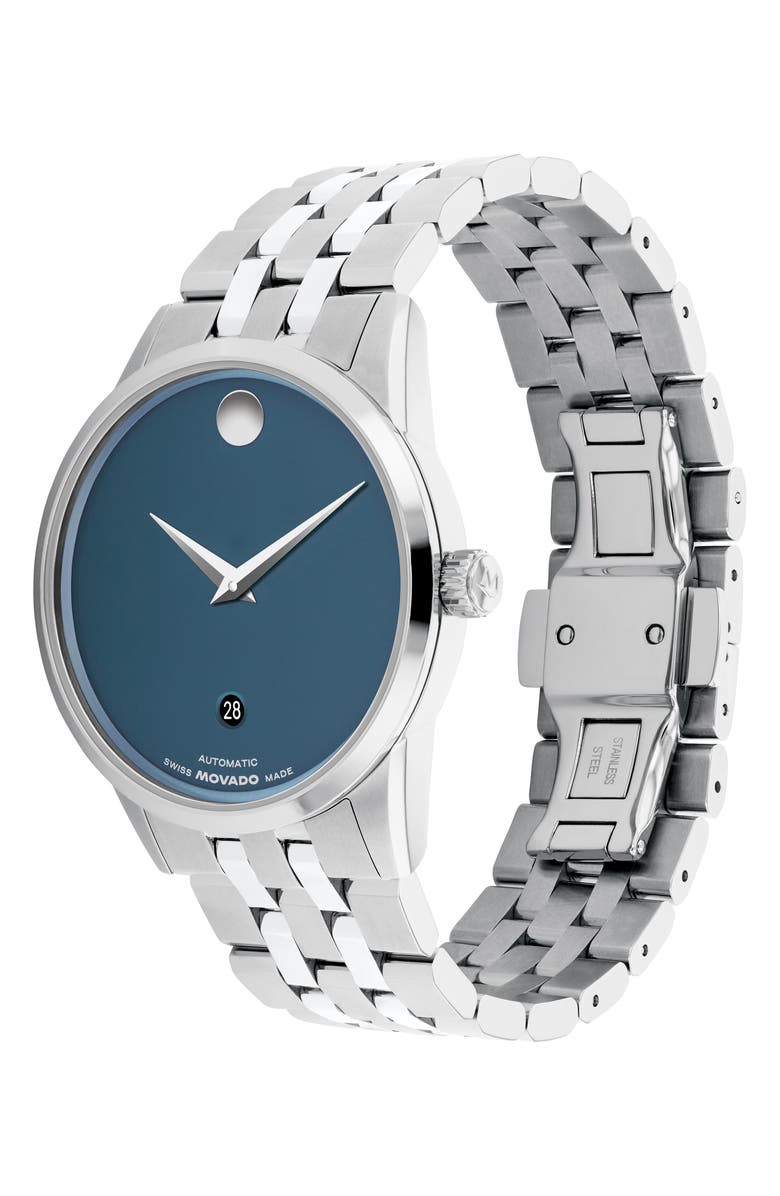 Movado Museum Classic Automatic Bracelet Watch, 40mm, Alternate, color, Blue