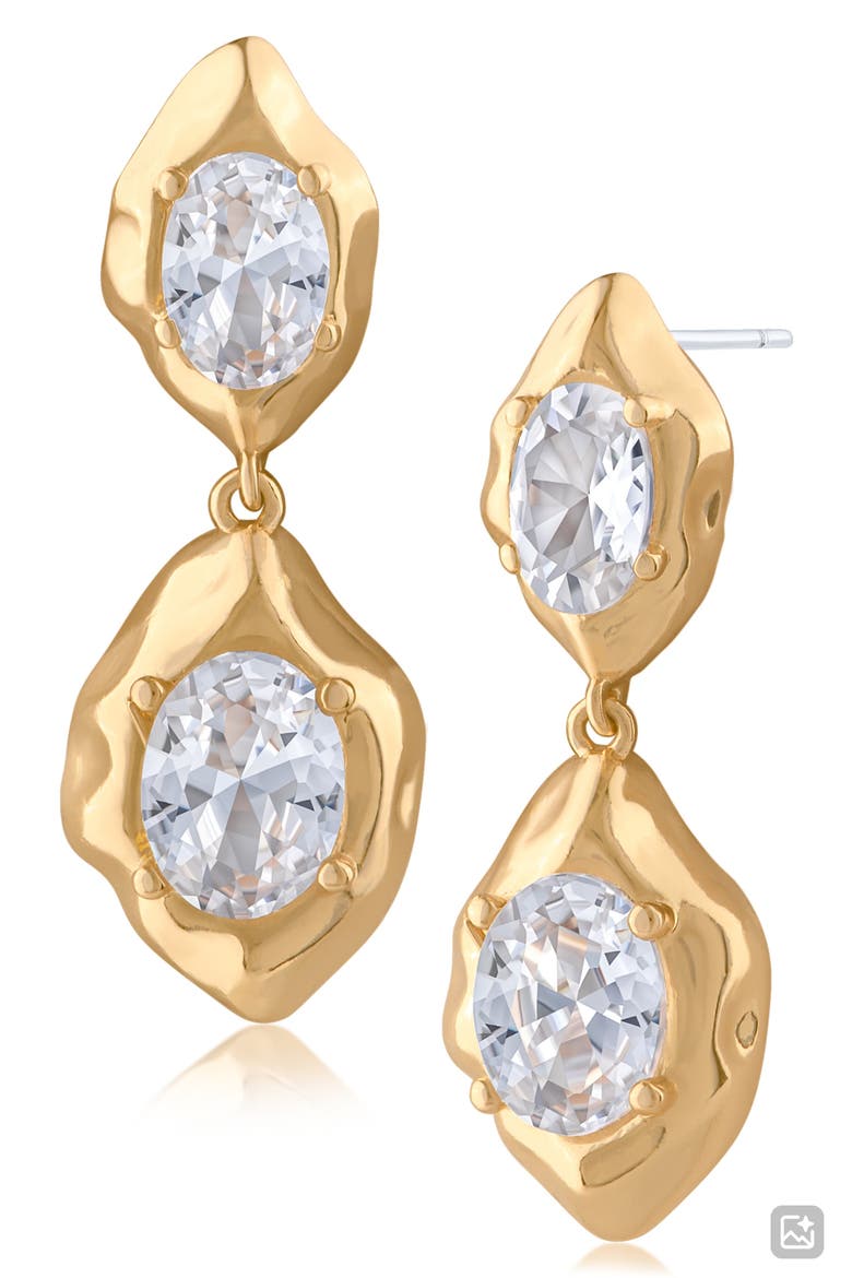 Abstract Crystal Drop Earrings (Nordstrom Exclusive), Main, color, CLEAR GOLD