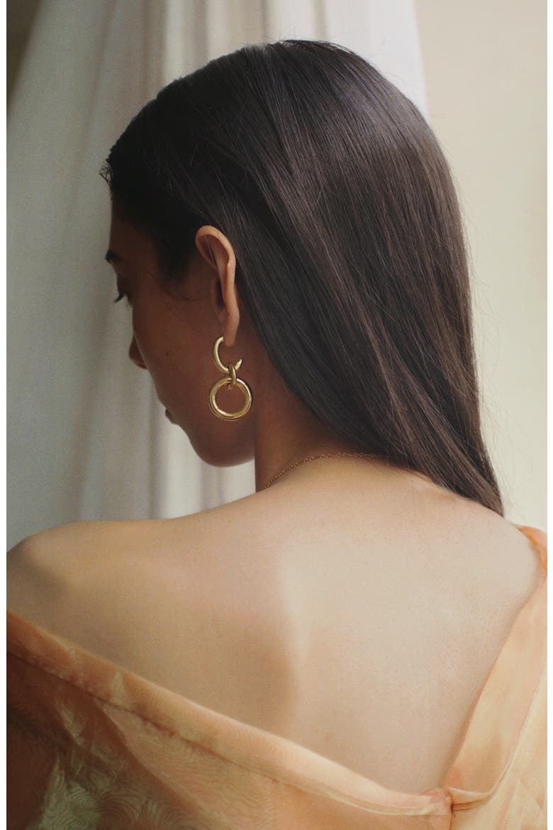 Tira Earrings, Alternate, color, BRASS