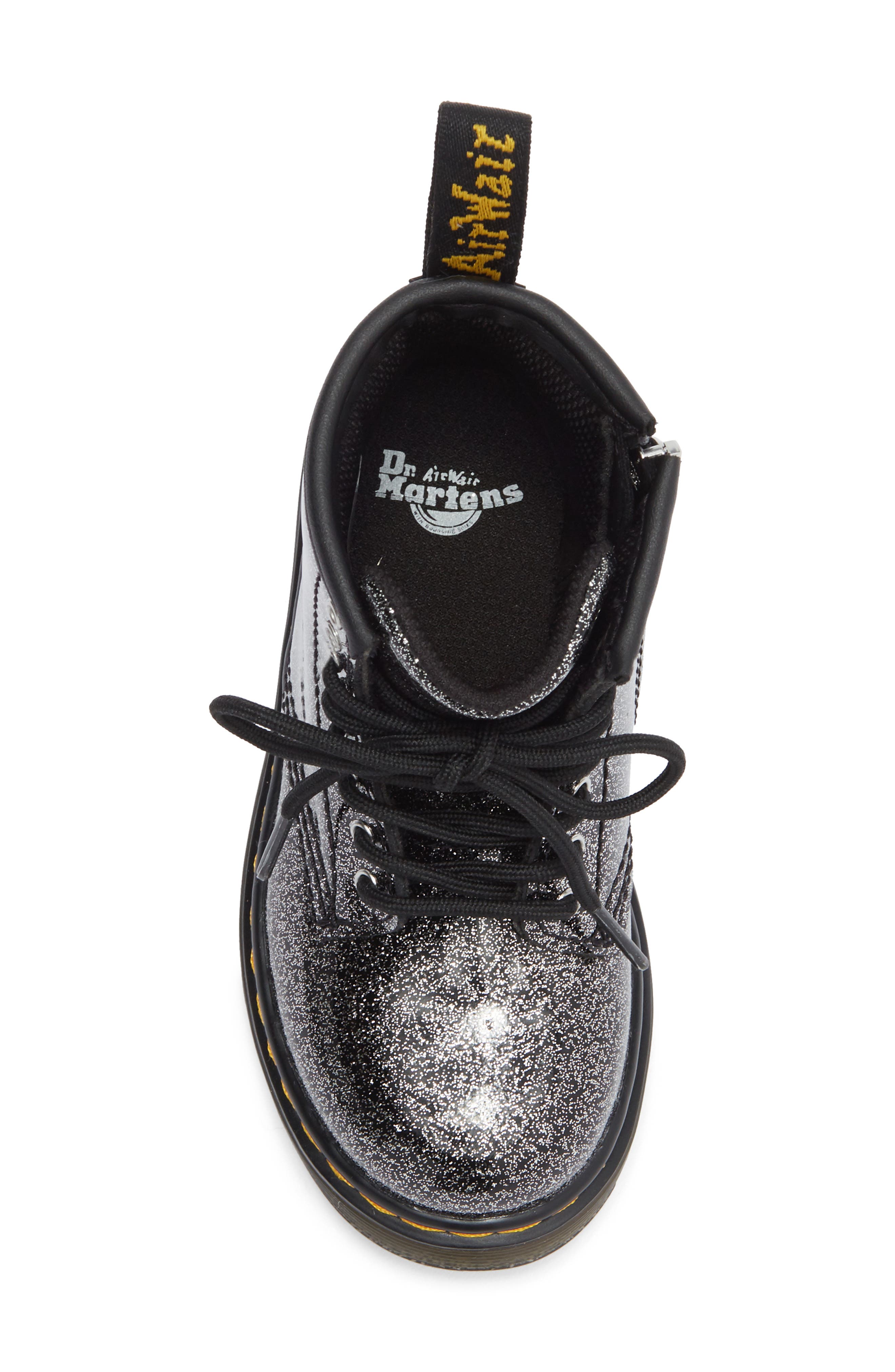 Dr. Martens Kids' 1460 Glitter Boot, Alternate, color, Black And Silver