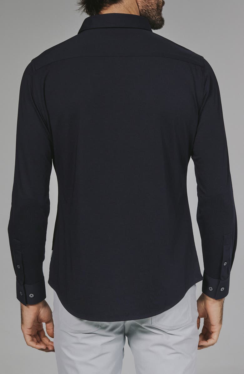 7 Diamonds Girona Solid Performance Button-Up Shirt, Alternate, color, Navy