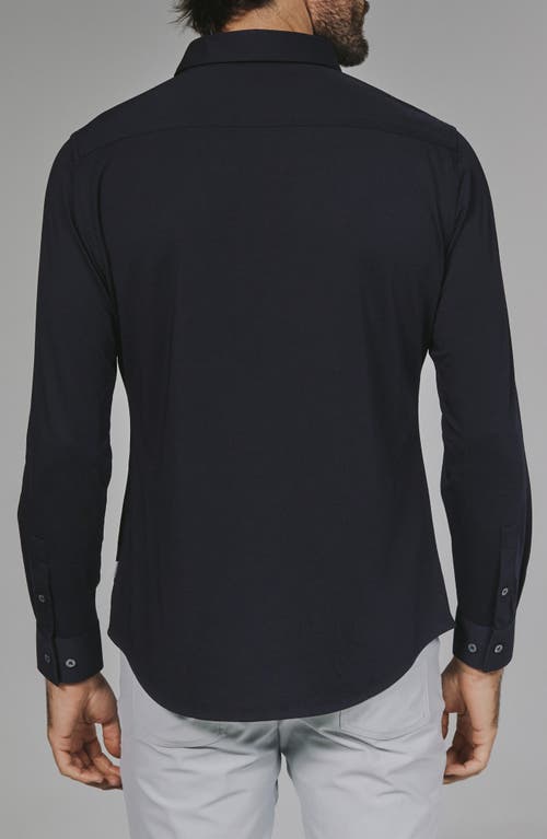 7 Diamonds Girona Solid Performance Button-up Shirt In Black