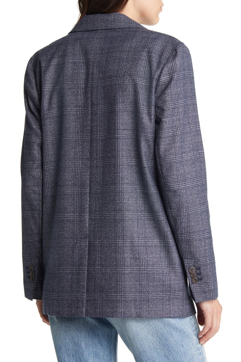 Plaid Two Button Blazer, Alternate, color, NAVY JOLIE PLAID
