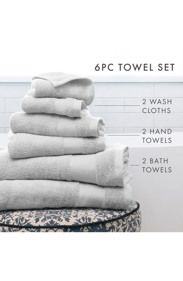 HOMESPUN Ultrasoft Cotton Towel Set, Alternate, color, Light Gray