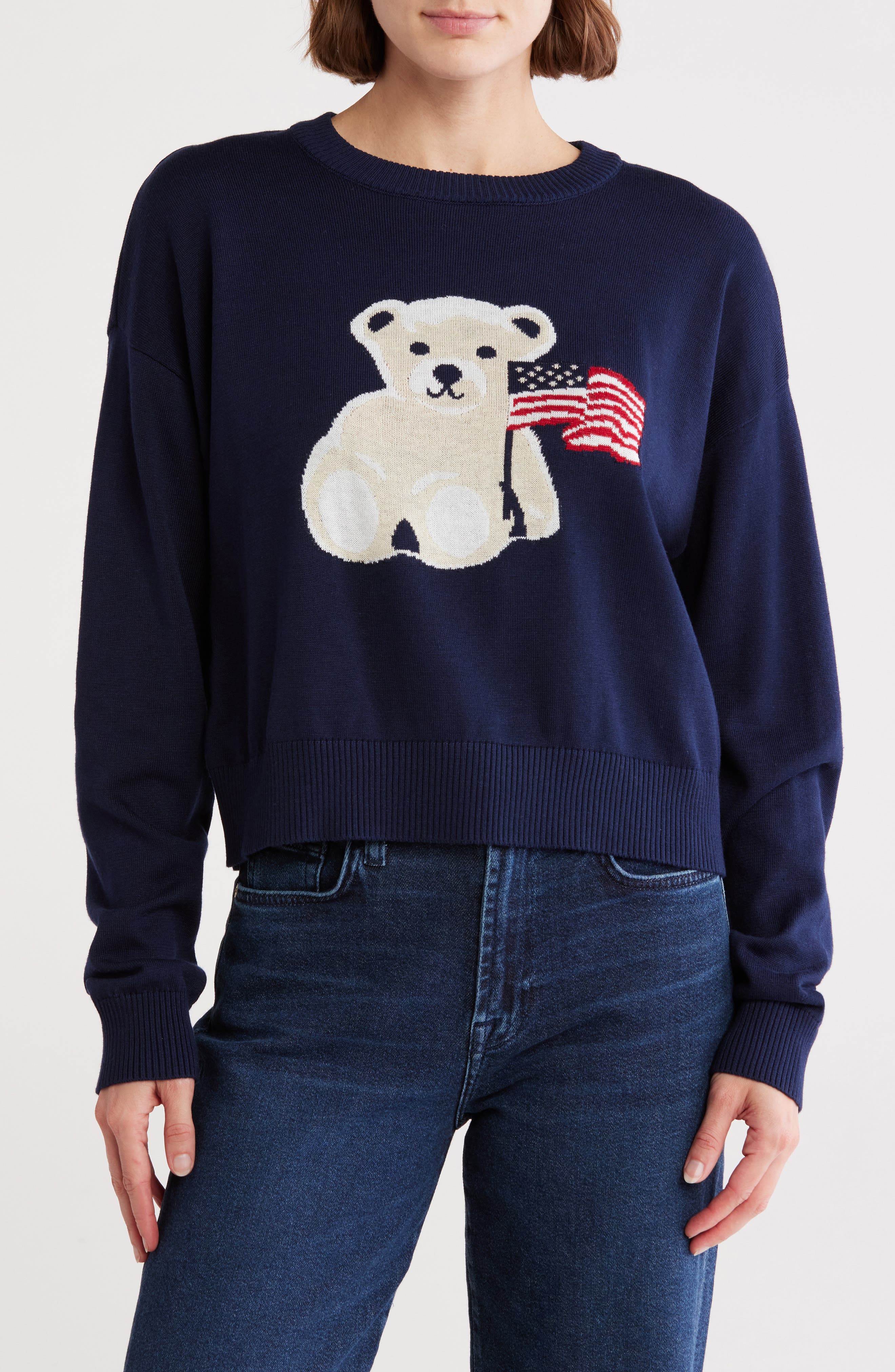 Vigoss American Flag Bear Sweater