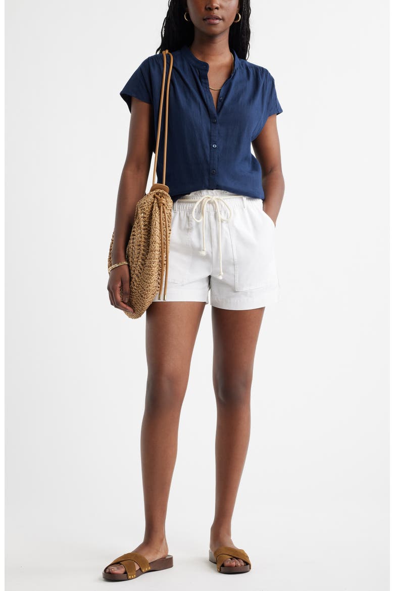 Linen Blend Shirt, Alternate, color, NAVY STILL