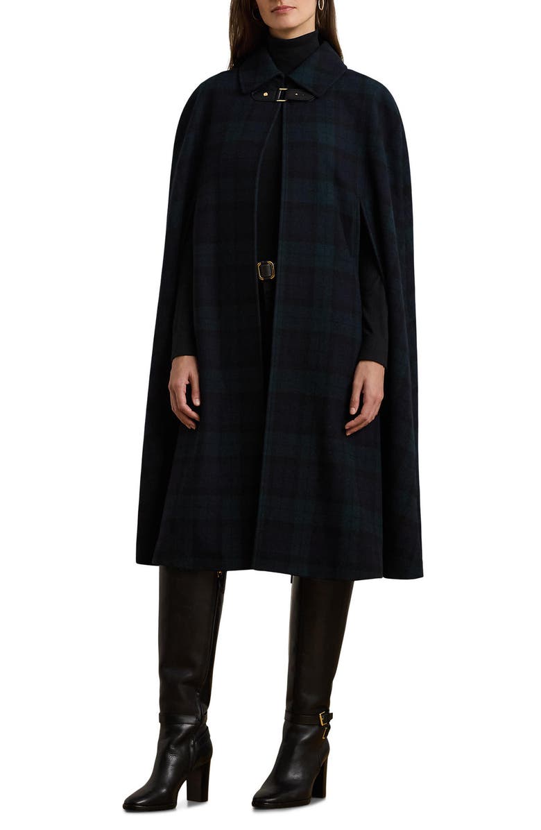 Lauren Ralph Lauren LONG WOOL CAPE, Main, color, 