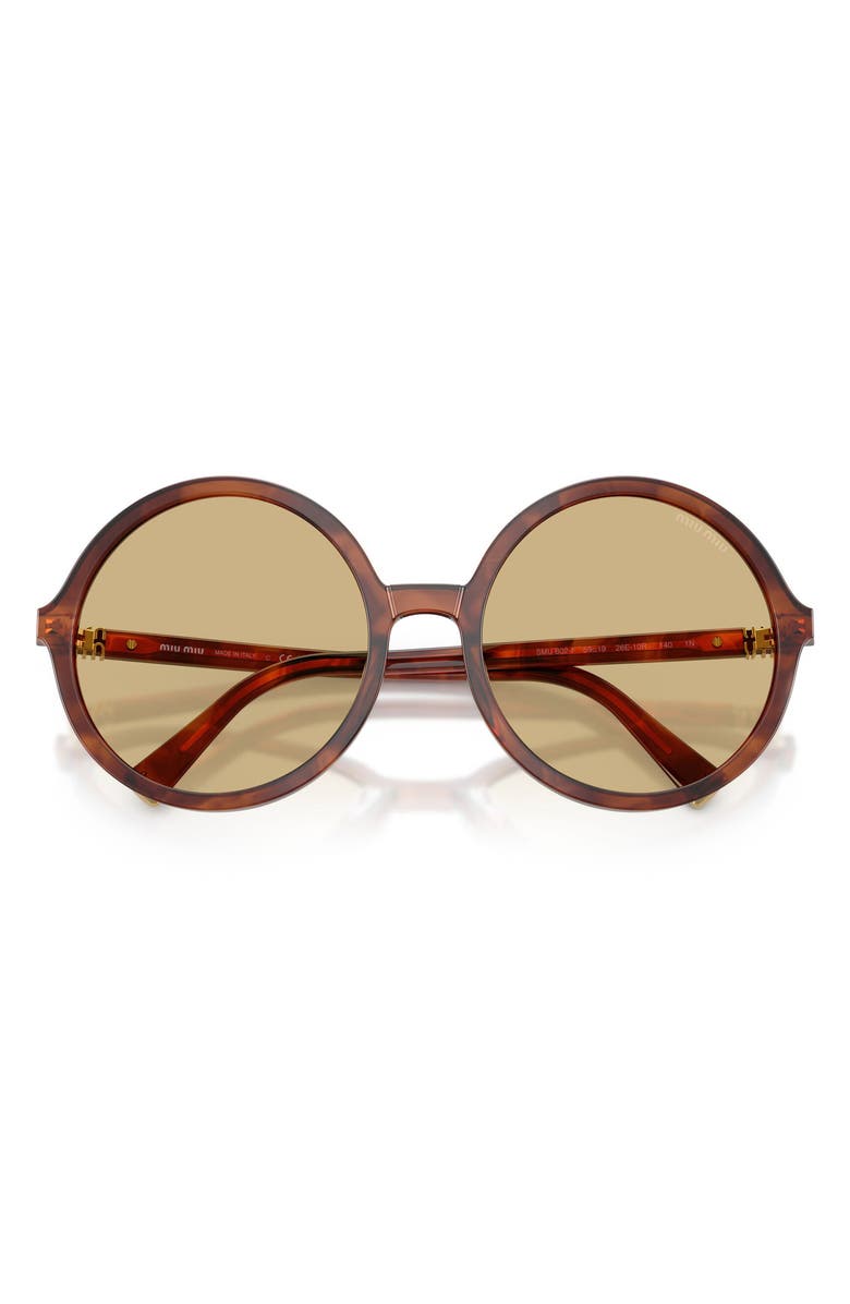 Miu Miu 59mm Gradient Round Sunglasses, Alternate, color, Striped Tobacco / Yellow