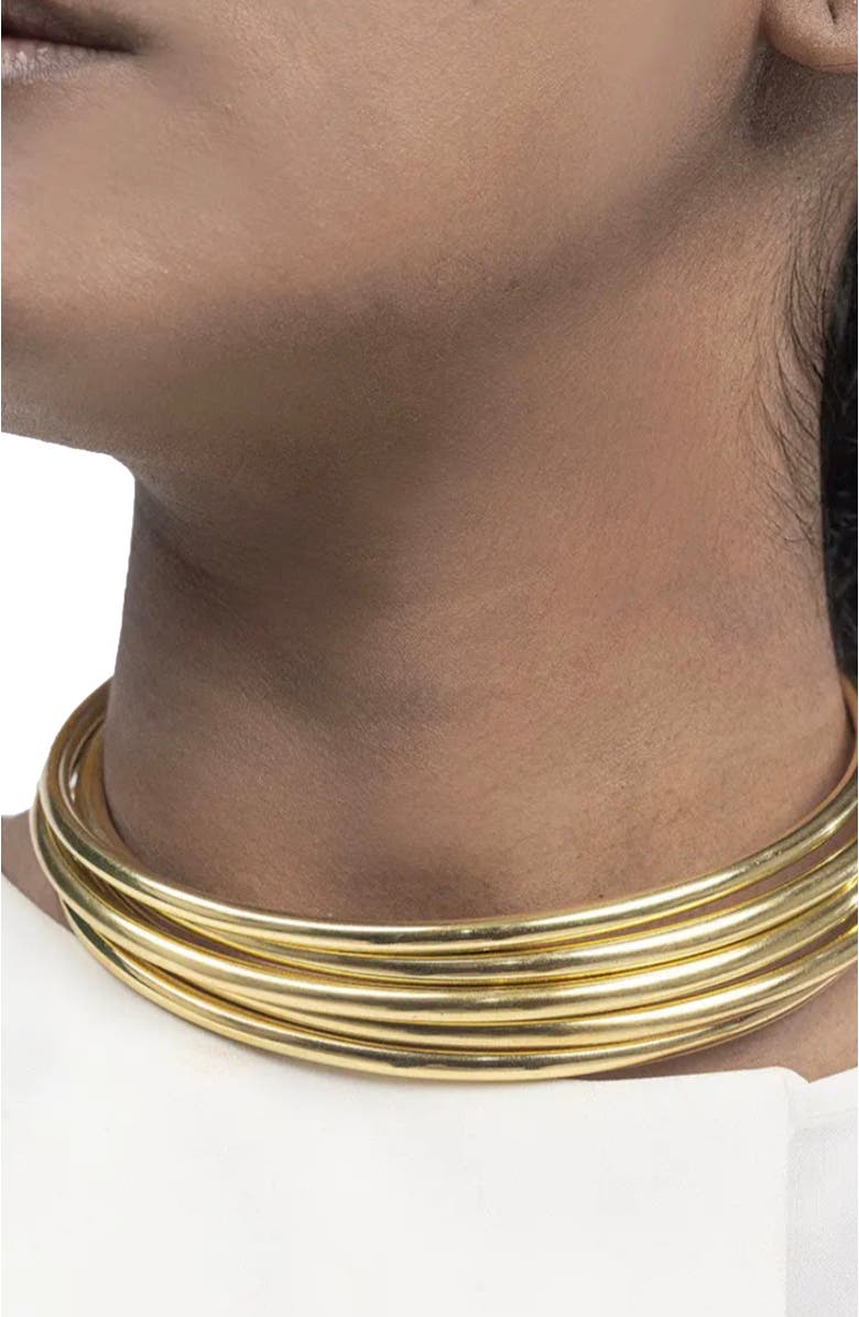 Adele Dejak Mot Choker, Alternate, color, Gold