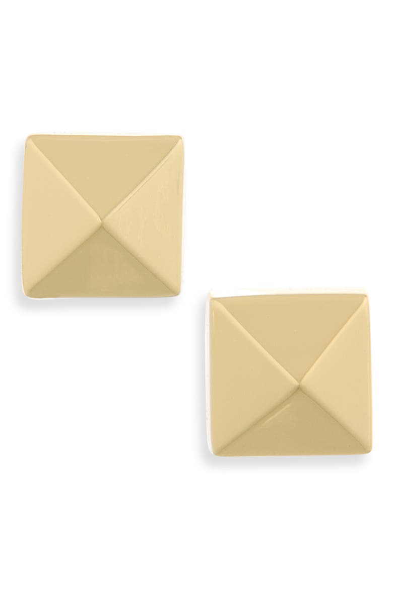 Pyramid Stud Earrings, Main, color, GOLD