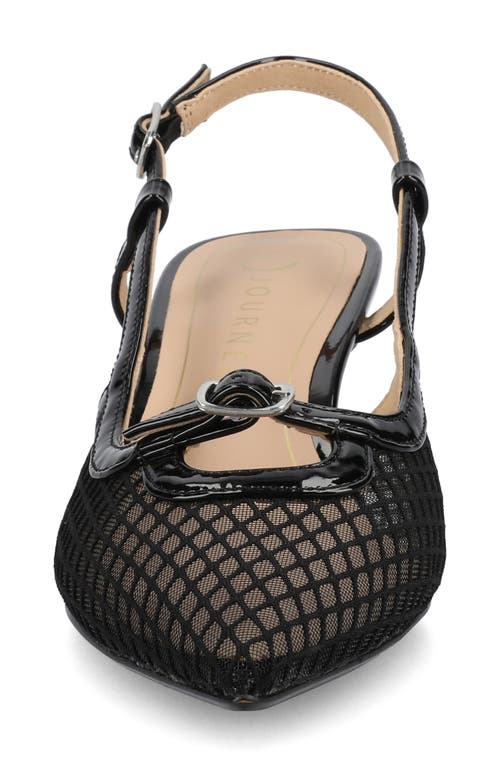 Shop Journee Collection Padma Slingback Kitten Heel Pump In Black Mesh