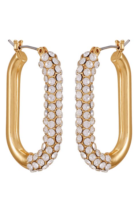 Pavé Crystal Hoop Earrings