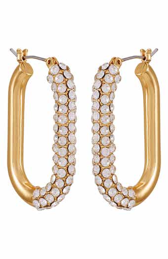 Vince Camuto Pavé Crystal Hoop Earrings