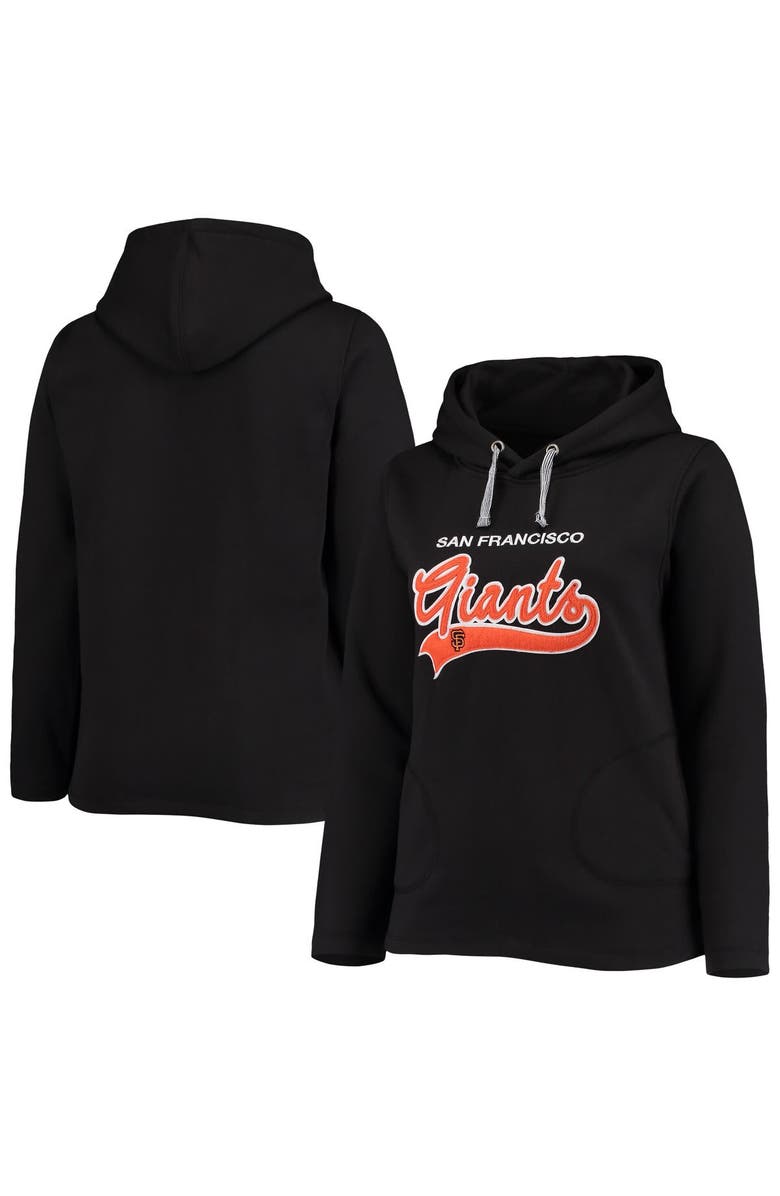 SOFT AS A GRAPE Women's Soft as a Grape Black San Francisco Giants Plus Size Side Split Pullover Hoodie, Main, color, Black
