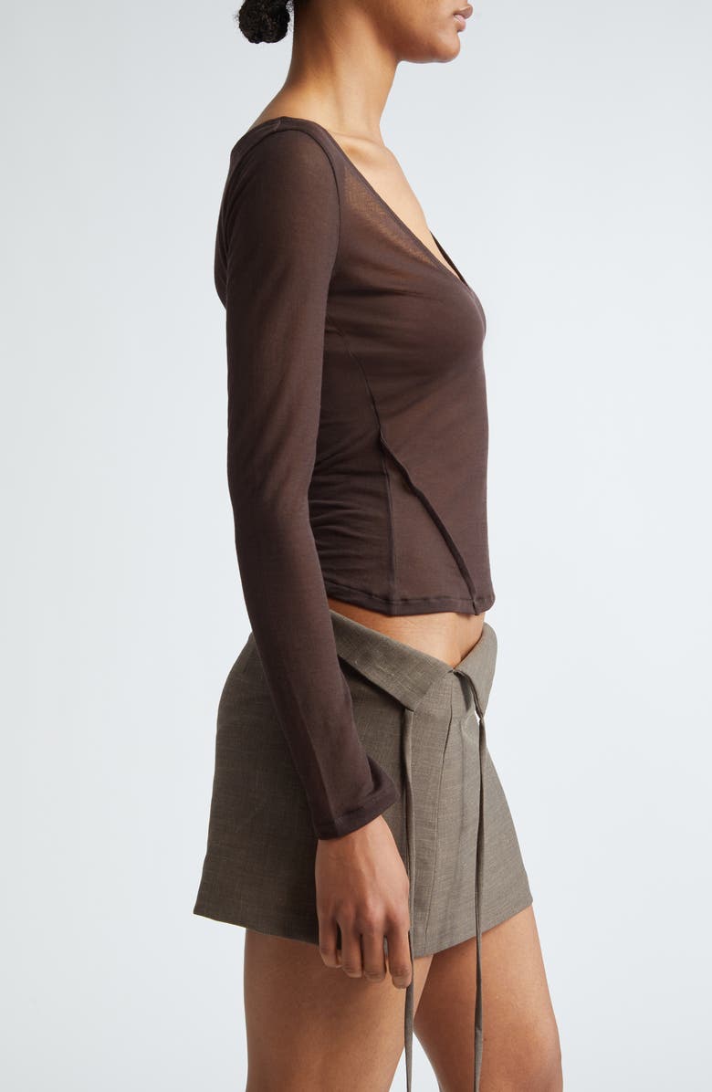 Paloma Wool Alfambra Sheer Long Sleeve Top, Alternate, color, 