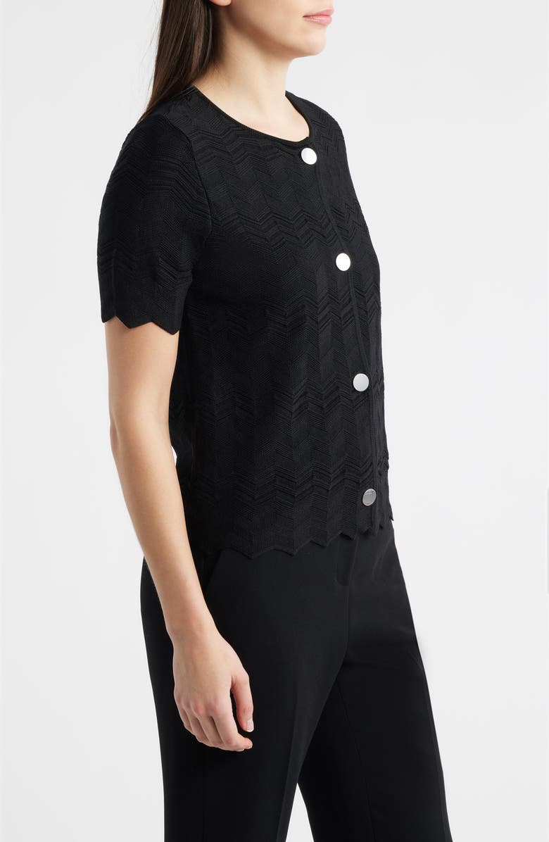 Anne Klein Zigzag Pointelle Cardigan, Alternate, color,