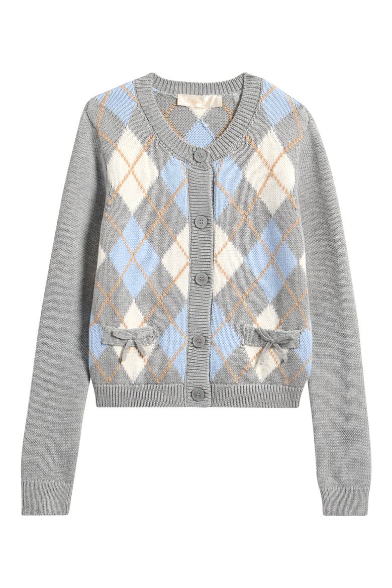 Kids' Renilly Argyle Cotton & Wool Cardigan, Main, color, SNOW ANGEL