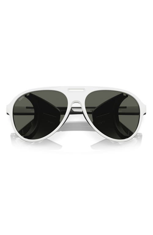 Costa Del Mar 59mm Polarized Pilot Sunglasses In Hull White/gray