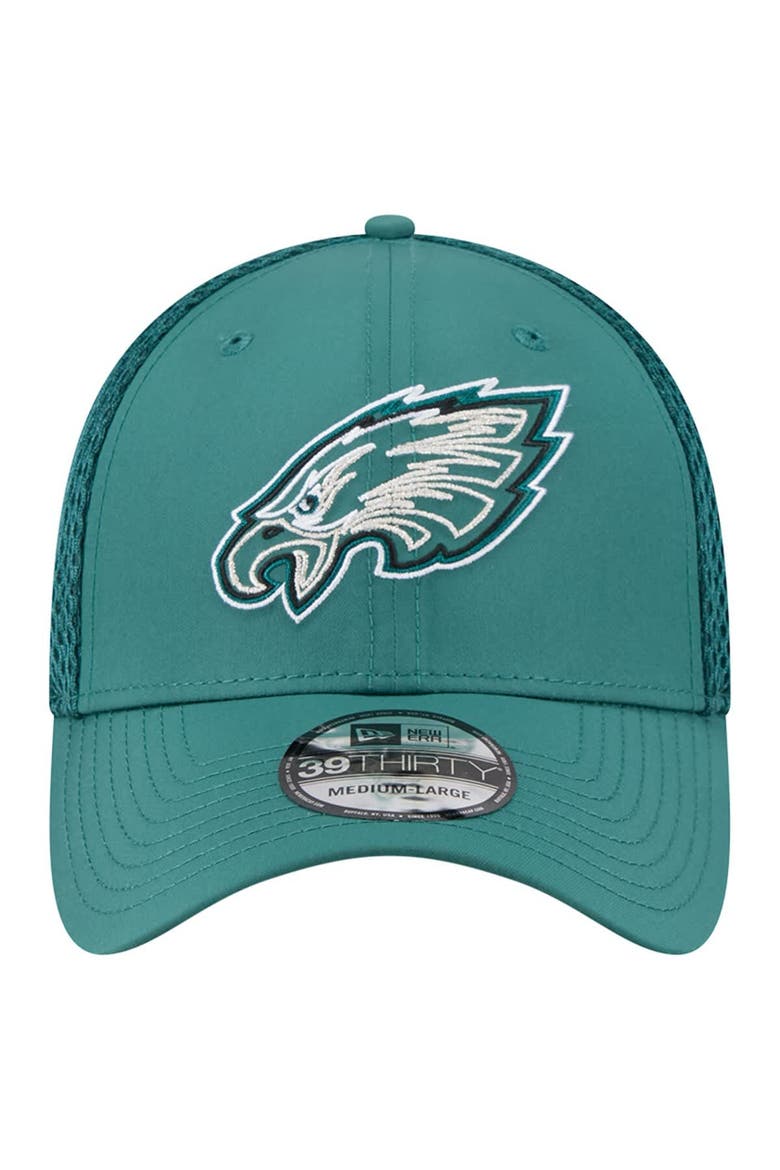 Men's New Era  Midnight Green Philadelphia Eagles Outline 39THIRTY Flex Hat, Alternate, color, Green