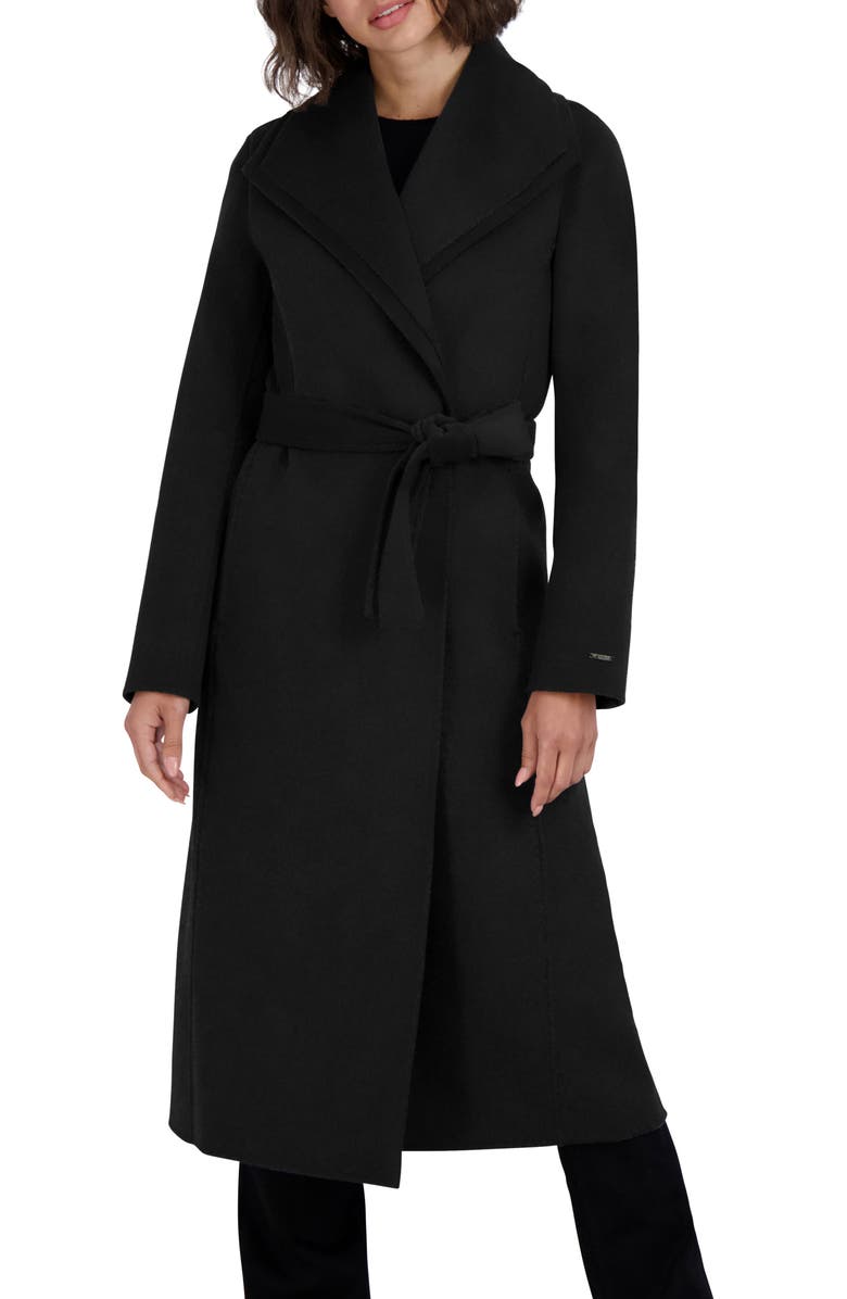 Tahari Elliot Wool Blend Coat, Alternate, color, Black