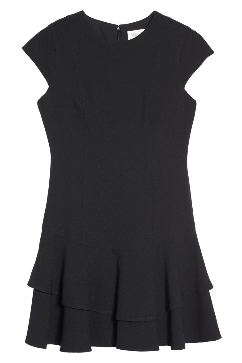 CAP SLEEVE DROP WAIST, Alternate, color, BLACK