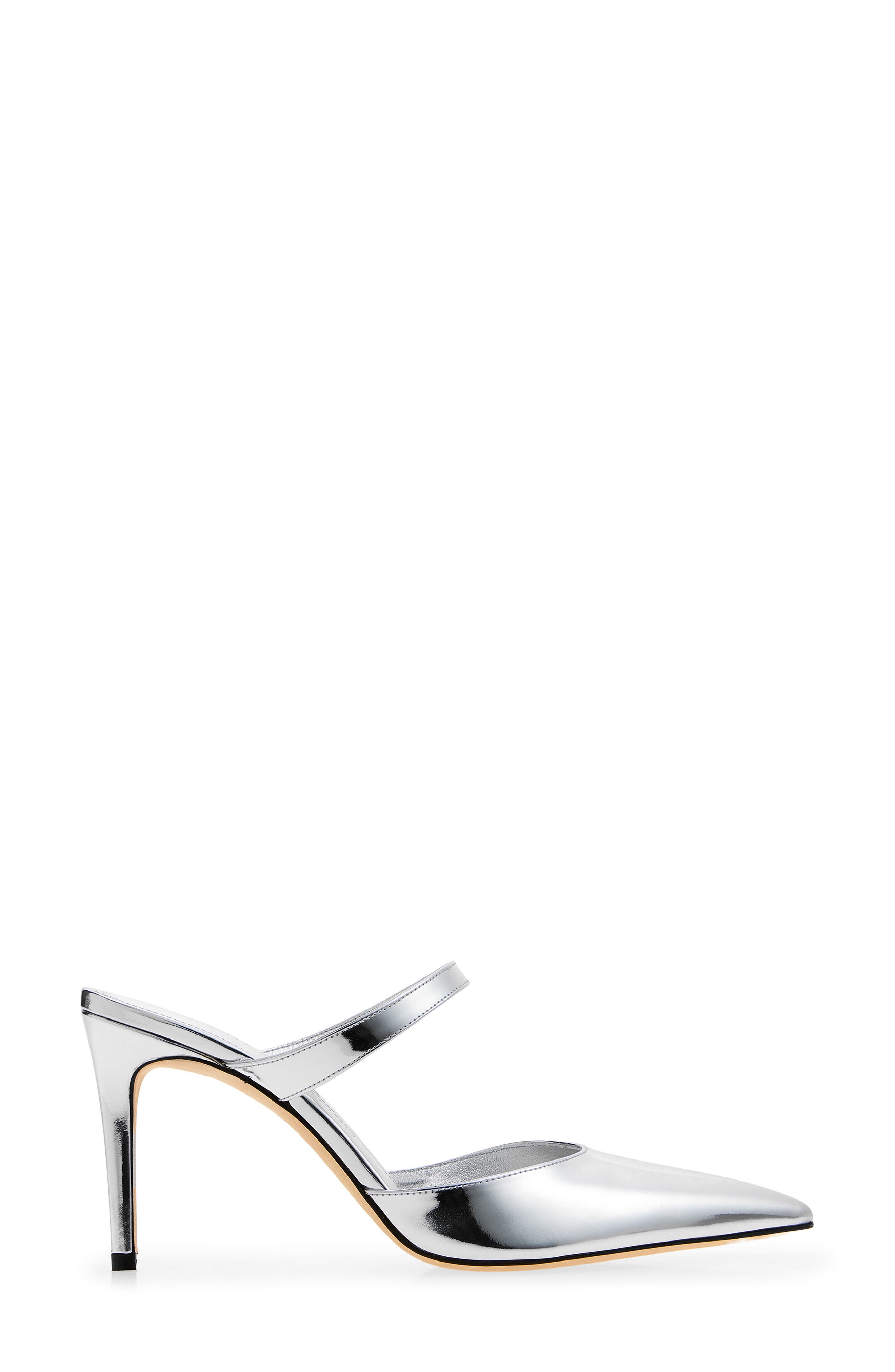 Stuart Weitzman Power Mule 85 Pump, Alternate, color, Silver Specchio