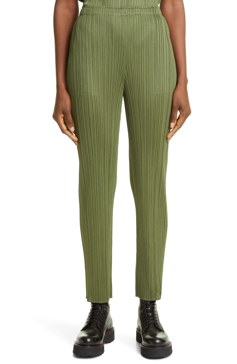 Pleats Please Issey Miyake Pleated Ankle Pants, Main, color, 