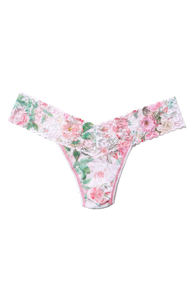 Hanky Panky Print Low Rise Thong, Alternate, color, Rococo Rose