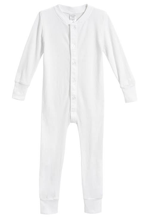 City Threads Kids' Soft & Cozy Thermal One-piece Union Christmas Outfit Suit In White