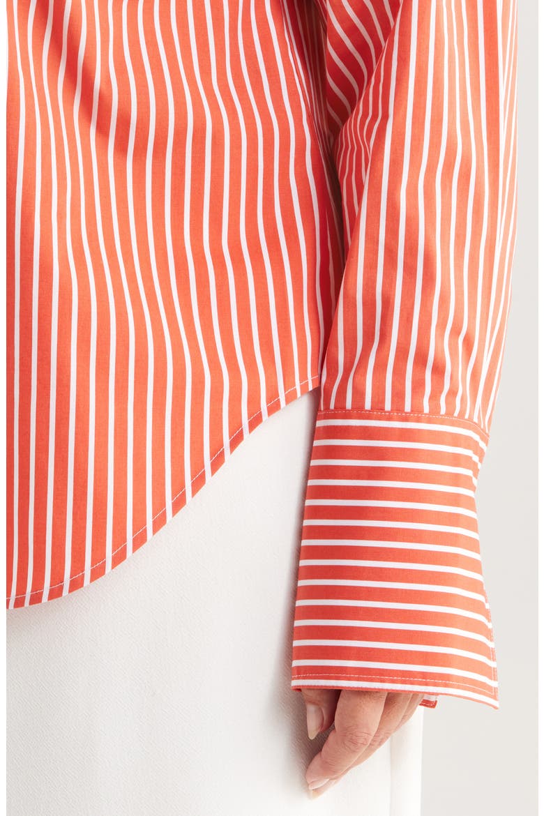 Henning x US Madison Poplin Button-Up Shirt, Alternate, color, RED/ WHITE STRIPE