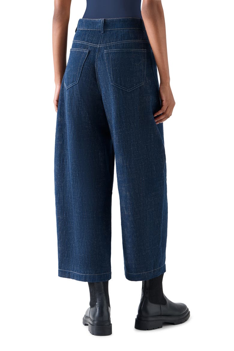 Farrow Crop Barrel Leg Jeans, Alternate, color, BLUE DENIM