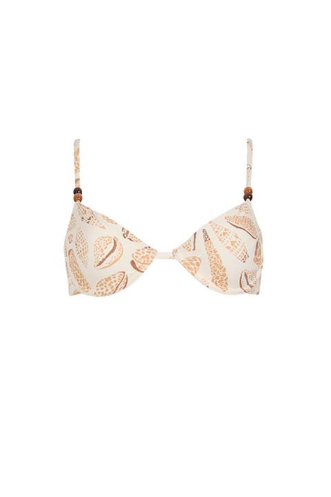 Shell Tides Print Underwire Bikini Top