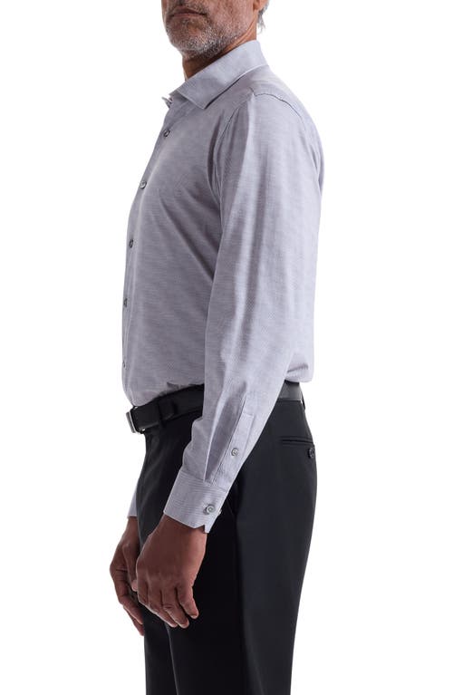 Bugatchi James Ooohcotton® Herringbone Button-up Shirt In Silver