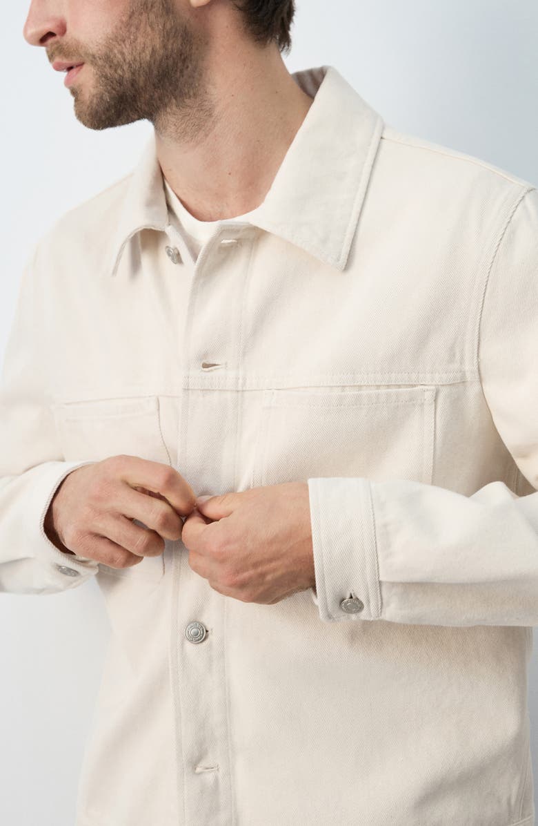 MANGO Cotton Denim Jacket, Alternate, color, Ecru